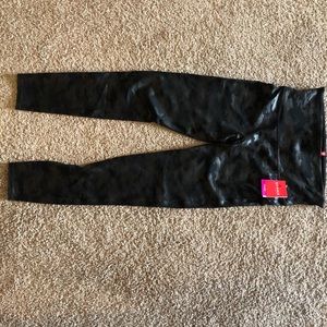 NWT Spanx faux leather camouflage black leggings